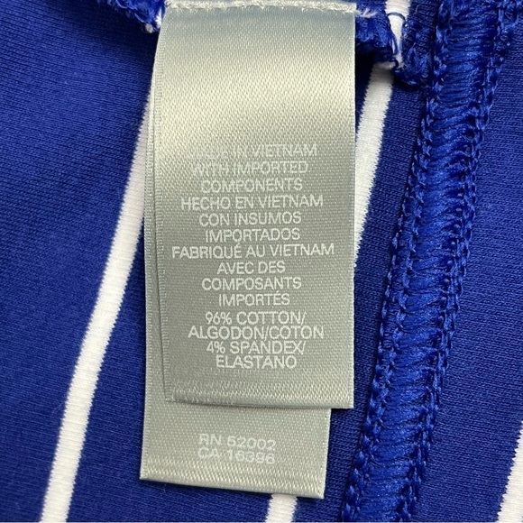 Liz Claiborne Womens Vest Stretch Blue White Stripe Pockets 2X - Picture 10 of 11